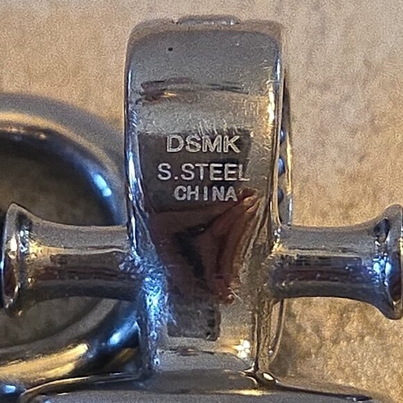 DSMK Stainless Steel Silver tone Thick Mesh Necklace Magnetic Closure Brutalist - Picture 9 of 9